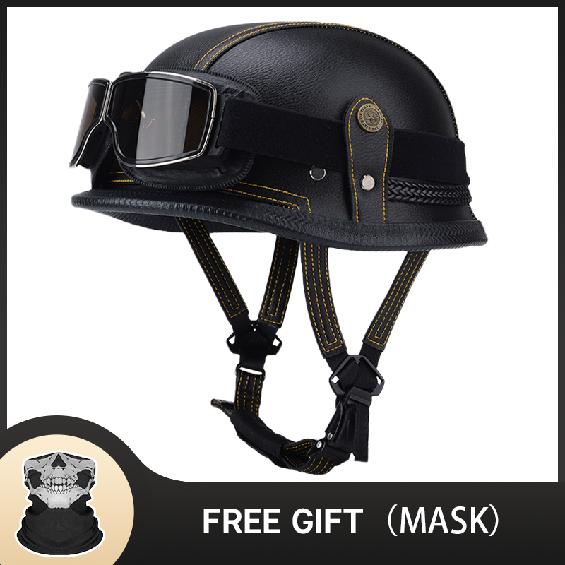 Vintage Open Face Retro Helmet - Casco alemán medio vintage, casco clásico