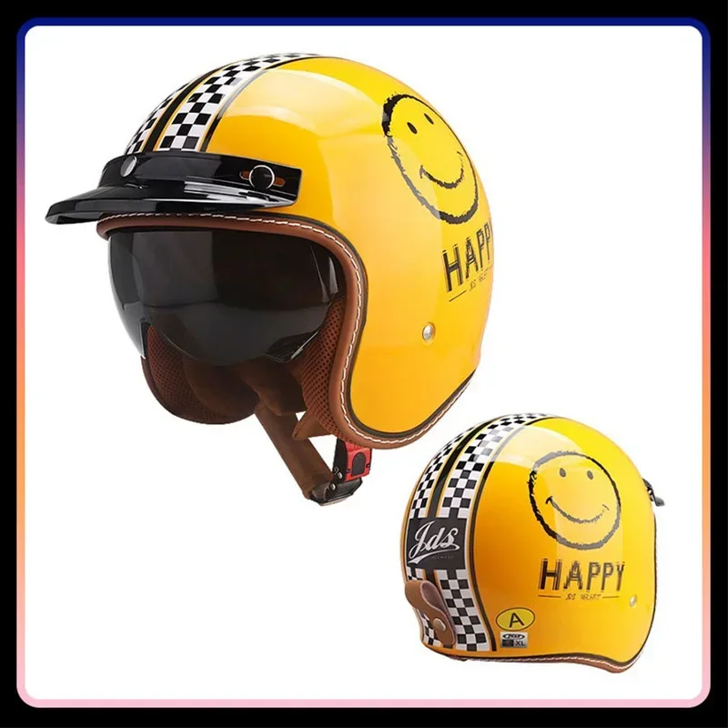 Casco de motocicleta de cara a - Vintage Open Face Retro Helmet reseña y precio