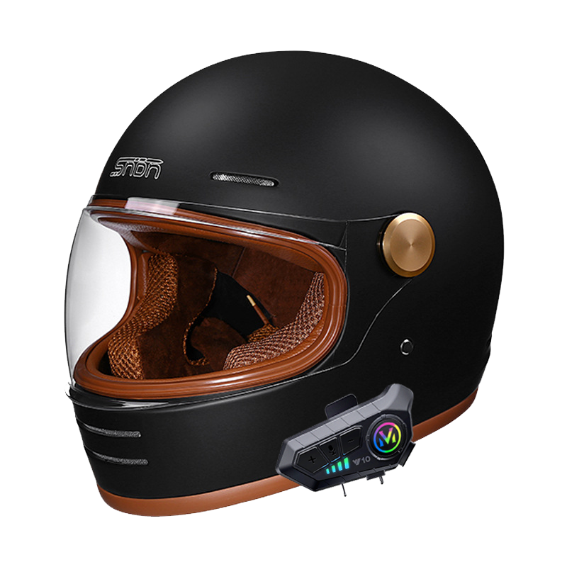 Casco retro de cara completa c - Full Face Motorcycle Helmet With Bluetooth reseña y precio