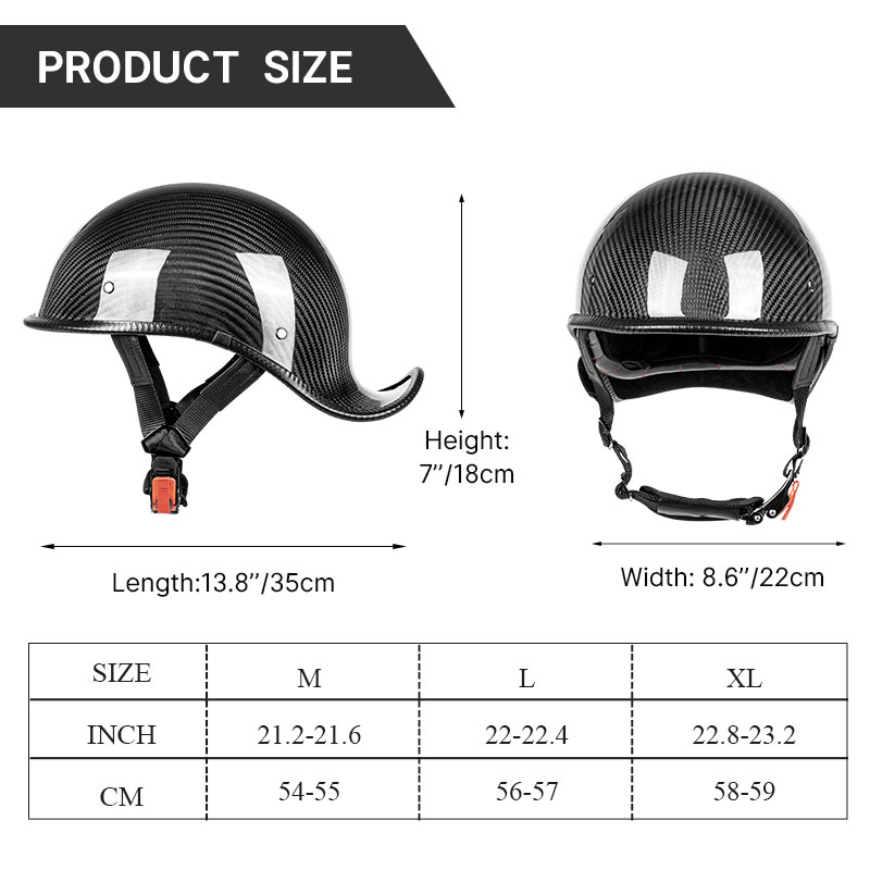 Casco Abierto de Fibra de Carb - Carbon Fiber Lightweight Motorcycle Helmet reseña y precio