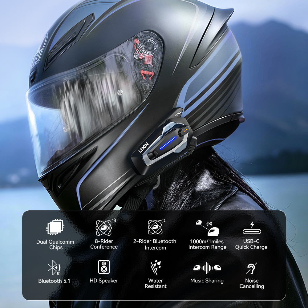 NUEVO-LEXIN G10 Intercomunicad - Universal Motorcycle Helmet Intercom Headset reseña y precio