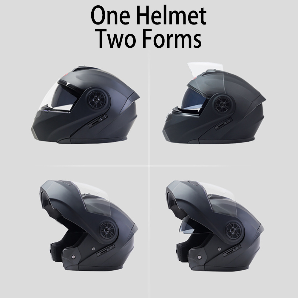 Casco de motocicleta con Bluet - Modular Flip Up Motorcycle Helmet Dot Approved reseña y precio