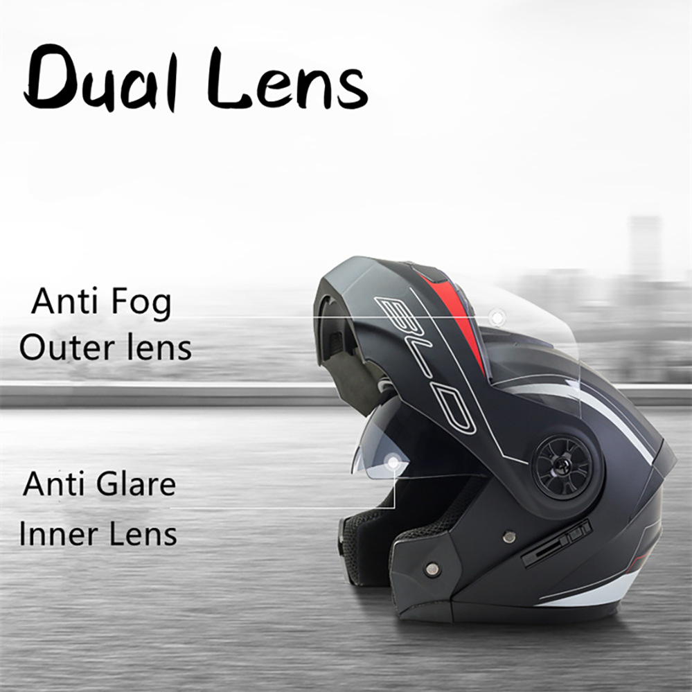 Casco de motocicleta con Bluet - Modular Flip Up Motorcycle Helmet Dot Approved reseña y precio